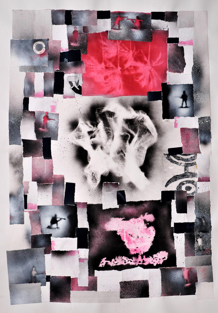 'Ricanstruction' 2021 Mixed media on paper