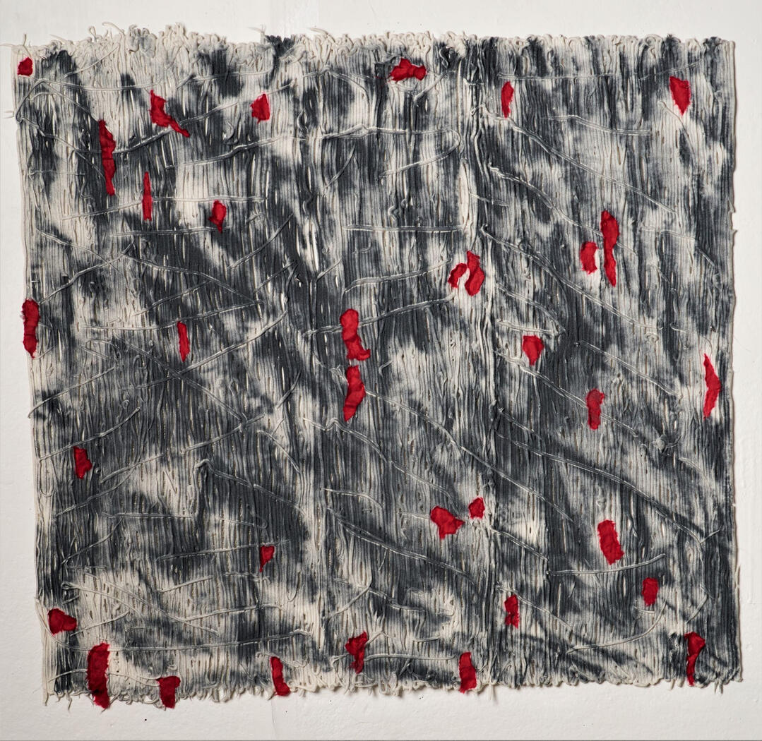 'Homenaje a Ramon Lopez' 2021, silicone, carborundum, paper 27 1/2 x 29 1/2 in.