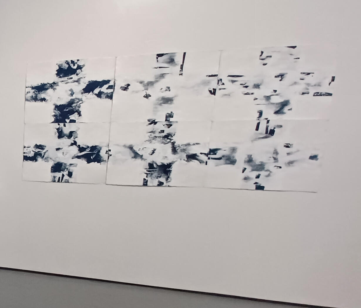 'Erasure' 2021, cyanotype, acrylic paint on paper 44 x 90 in.