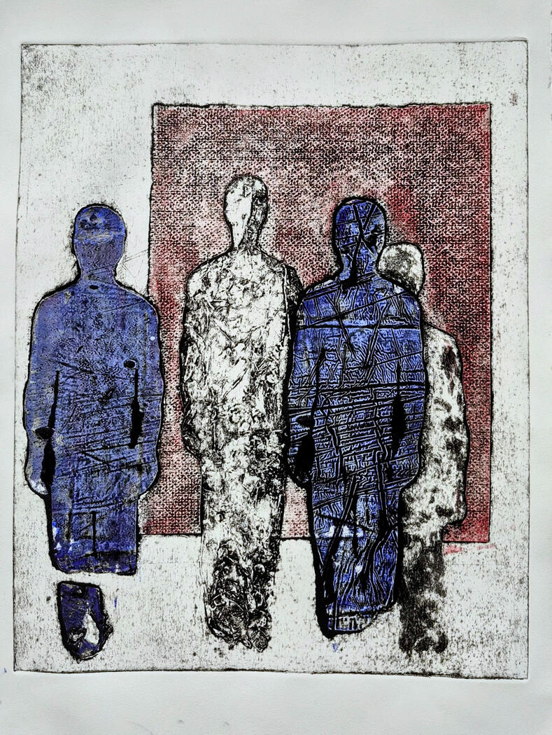 'Untitled (Silhouette Series)' Collagraph on paper